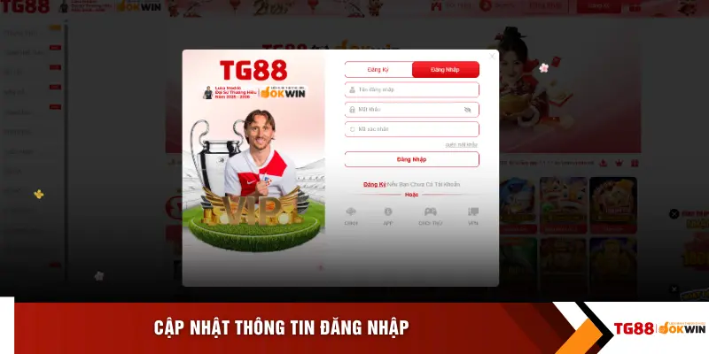 Cập nhật thông tin đăng nhập